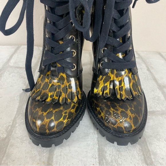 Dolce and Gabbana D&G Leopard Animal Print Lace Up Boots - Picture 4 of 10